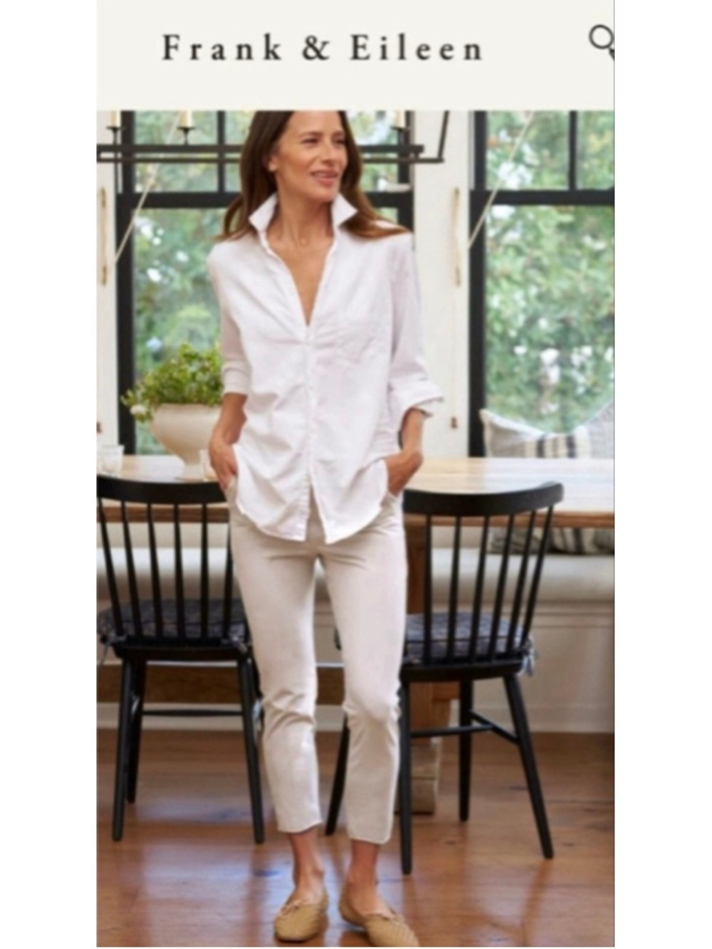 New Frank & Eileen Cream Billion Dollar Trouser Leggings L